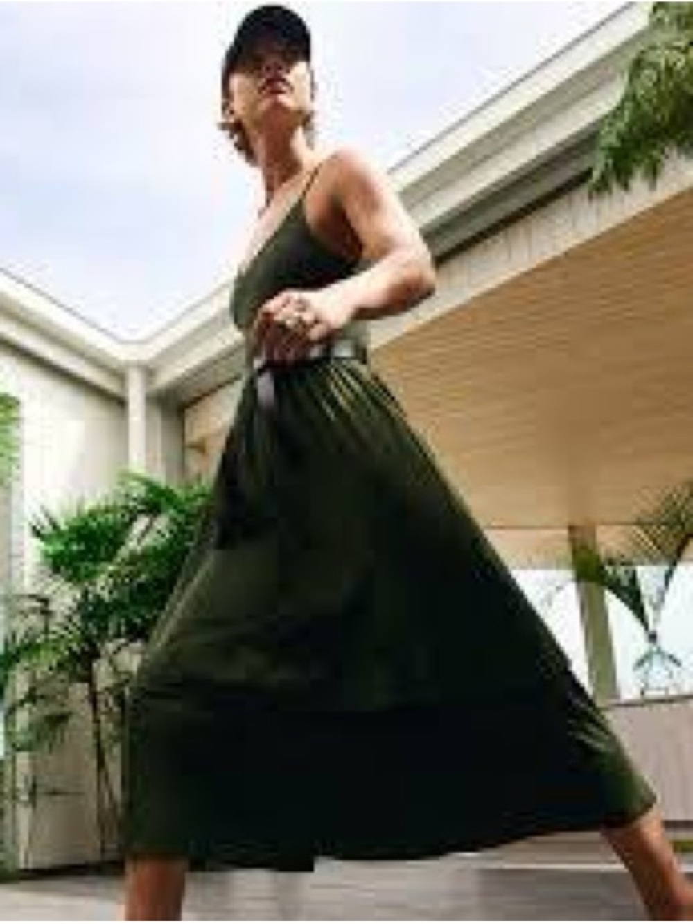 Athleta Olive Green Midi Dress